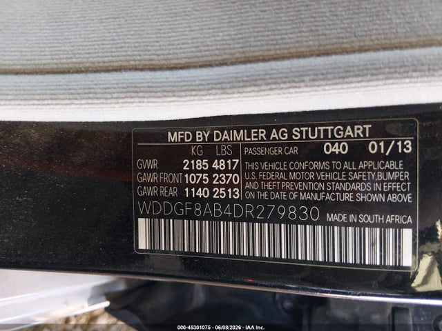 Aukcja sprzedaży 2013 Mercedes-benz C 300 Sport 4matic, vin: WDDGF8AB4DR279830, numer aukcji: 45301075