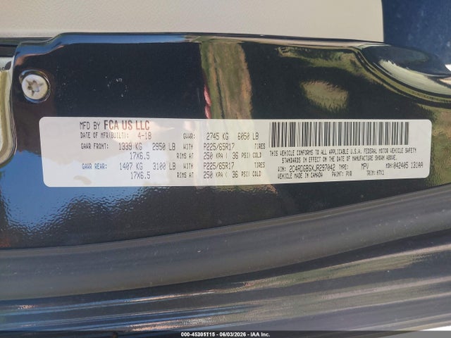 Aukcja sprzedaży 2018 Dodge Grand Caravan Se, vin: 2C4RDGBGXJR297042, numer aukcji: 45301115