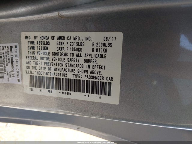 1HGCT1B79HA009162 Honda ACCORD EX