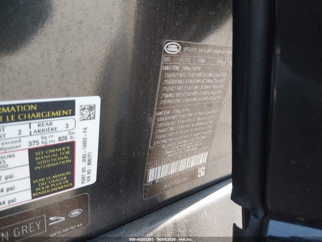2018 Land Rover Range Rover Sport Hse Td6 მანქანა იყიდება აუქციონზე, vin: SALWR2RKXJA806271, აუქციონის ნომერი: 45301293