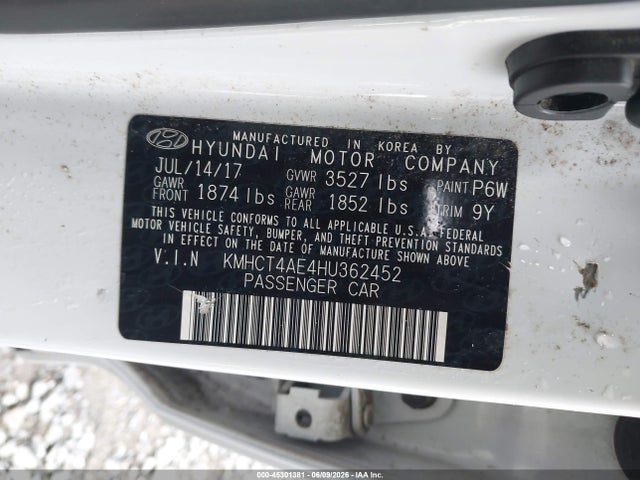 Hyundai ACCENT SE 2017 KMHCT4AE4HU362452 Image 9