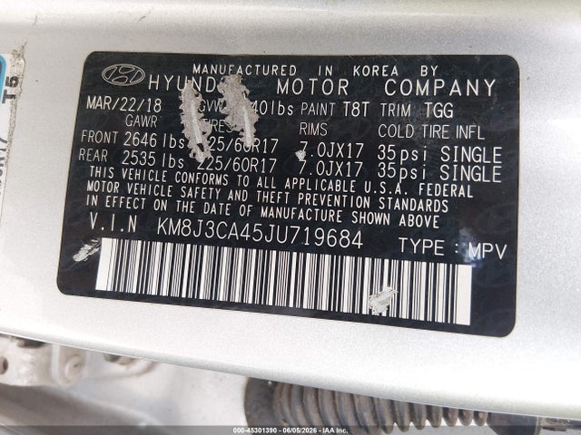 Hyundai TUCSON SEL 2018 KM8J3CA45JU719684 Image 9