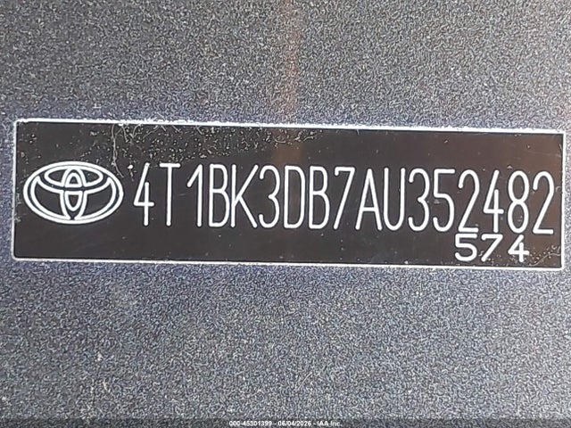 Продажа на аукционе авто 2010 Toyota Avalon Limited, vin: 4T1BK3DB7AU352482, номер лота: 45301399