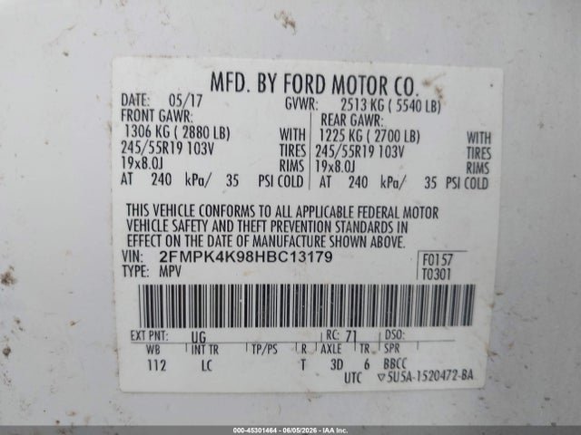 Ford Edge Titanium 2017 2FMPK4K98HBC13179 Image 9