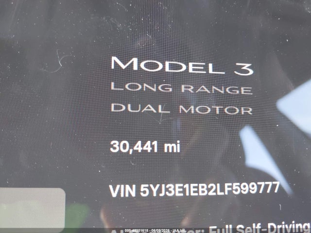 Tesla Model 3 Long Range Dual Motor All-wheel Drive 2020 5YJ3E1EB2LF599777 Image 15