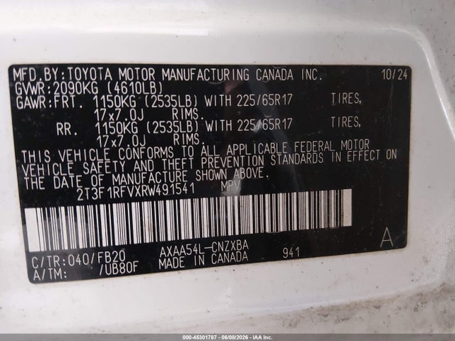 Toyota RAV4 LE 2024 2T3F1RFVXRW491541 Image 9