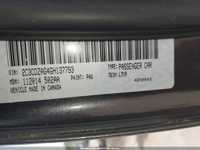 2C3CDZAG4GH137793 Dodge Challenger Sxt