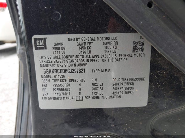 Aukcja sprzedaży 2012 Buick Enclave Leather, vin: 5GAKRCED6CJ297321, numer aukcji: 45301918