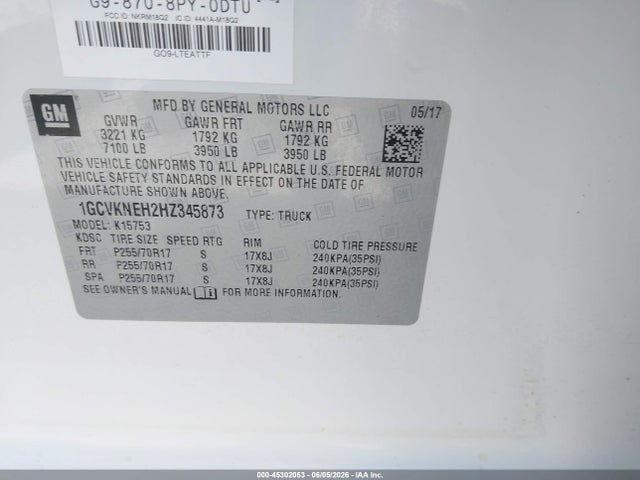 Chevrolet Silverado 1500 Wt 2017 1GCVKNEH2HZ345873 Image 9