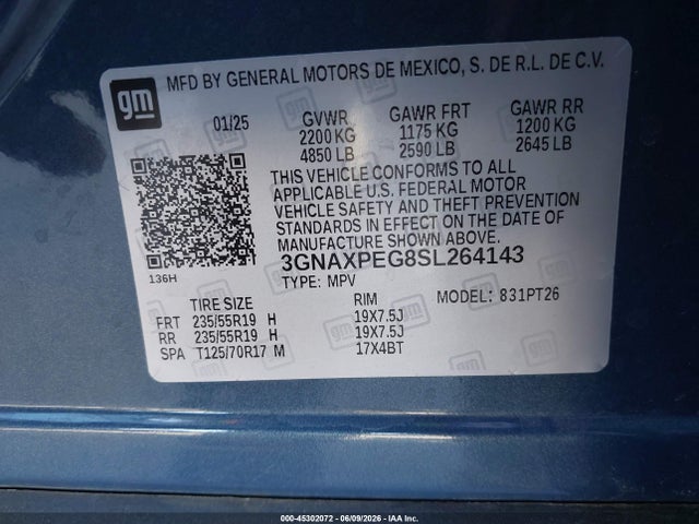 Chevrolet Equinox Awd Lt 2025 3GNAXPEG8SL264143 Image 9