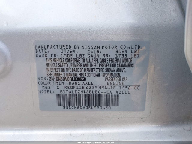 Nissan Versa 1.6 S 2024 3N1CN8DV0RL930650 Image 9