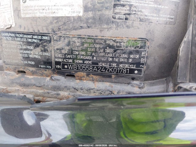 45302142 :رقم المزاد ، WB10558A24ZK01781 vin ، 2004 Bmw K1200 Gt مزاد بيع