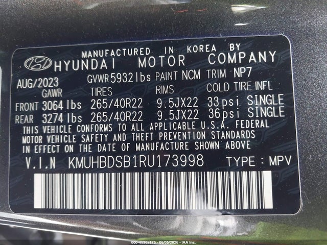 Aukcja sprzedaży 2024 Genesis Gv80 2.5t Awd, vin: KMUHBDSB1RU173998, numer aukcji: 45302175