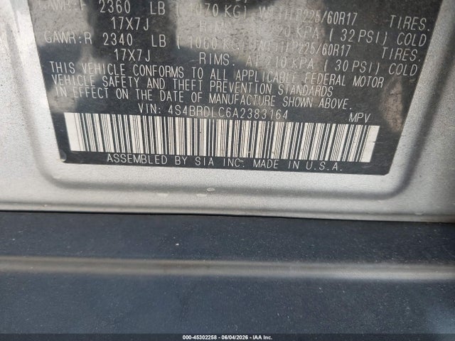 Продаж на аукціоні авто 2010 Subaru Outback 3.6r Limited, vin: 4S4BRDLC6A2383164, номер лоту: 45302258