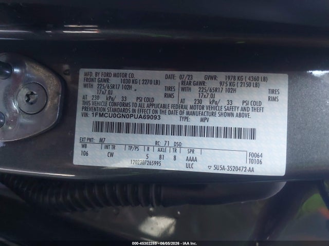 Ford Escape Active 2023 1FMCU0GN0PUA69093 Image 9