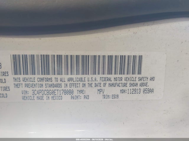 45302384 :رقم المزاد ، 3C4PDCBG0ET178080 vin ، 2014 Dodge Journey Sxt مزاد بيع