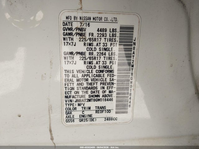 Nissan ROGUE S 2016 JN8AT2MT8GW018446 Image 9