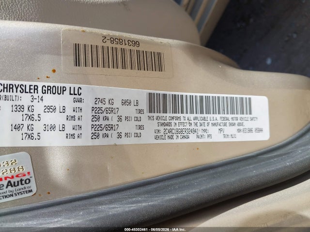 Продаж на аукціоні авто 2014 Chrysler Town & Country Touring, vin: 2C4RC1BG8ER324941, номер лоту: 45302461