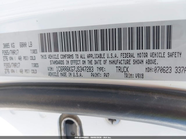 1C6RR6KG7JS347283 RAM 1500 Tradesman 4x2 5&#039;7 Box