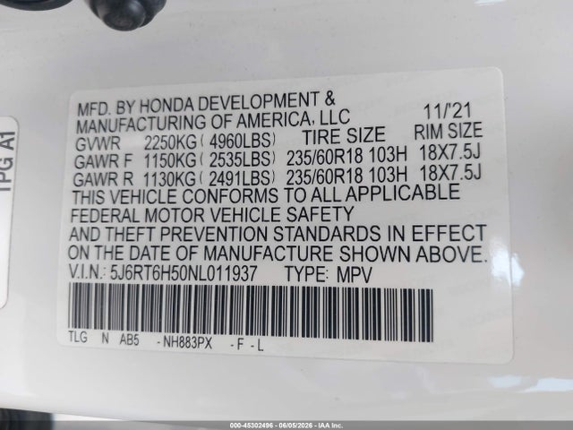 Honda Cr-v Hybrid Ex 2022 5J6RT6H50NL011937 Image 9