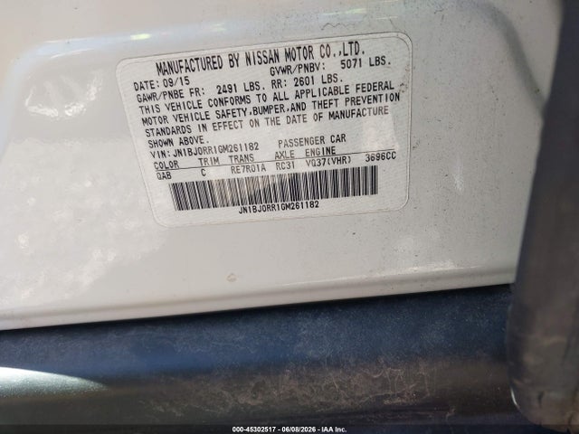 Aukcja sprzedaży 2016 Infiniti Qx50, vin: JN1BJ0RR1GM261182, numer aukcji: 45302517