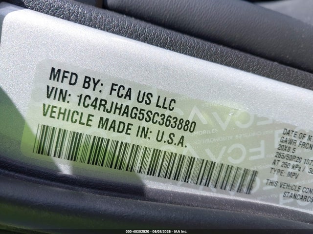 Продажа на аукционе авто 2025 Jeep Grand Cherokee Altitude X 4x4, vin: 1C4RJHAG5SC363880, номер лота: 45302520