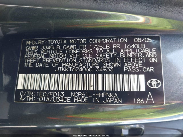 Продажа на аукционе авто 2006 Scion Xa, vin: JTKKT624060134933, номер лота: 45302571