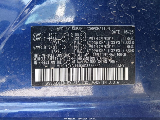 Subaru Crosstrek Wilderness 2025 4S4GUHU60S3755551 Image 9