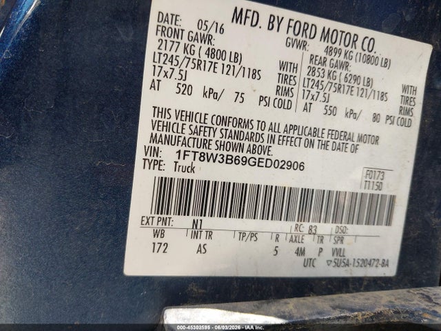 Ford F-350 Xl 2016 1FT8W3B69GED02906 Image 9