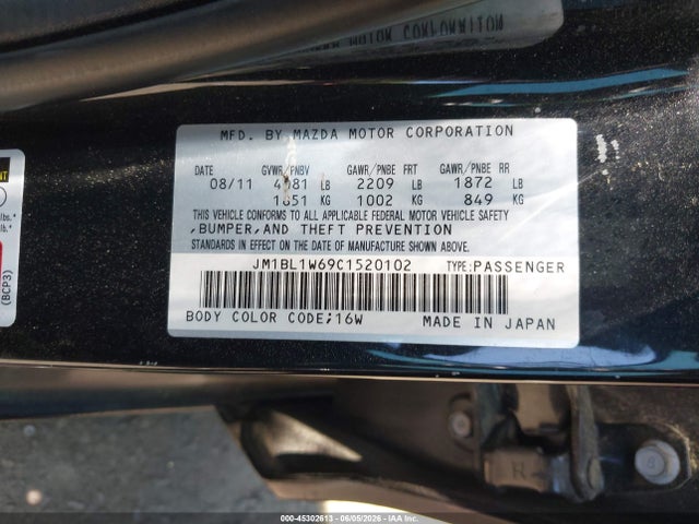 45302613 :رقم المزاد ، JM1BL1W69C1520102 vin ، 2012 Mazda Mazda3 S Grand Touring مزاد بيع