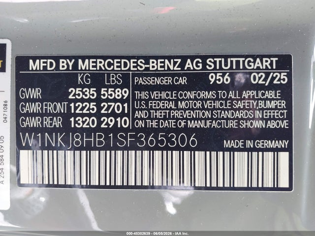 W1NKJ8HB1SF365306 Mercedes-Benz Amg Glc 43 Coupe 4matic