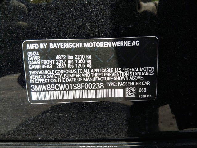 Продажа на аукционе авто 2025 Bmw 330i Xdrive, vin: 3MW89CW01S8F00238, номер лота: 45302662