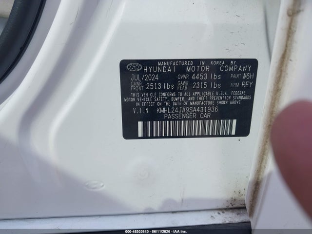 2025 Hyundai Sonata Se მანქანა იყიდება აუქციონზე, vin: KMHL24JA9SA431936, აუქციონის ნომერი: 45302680