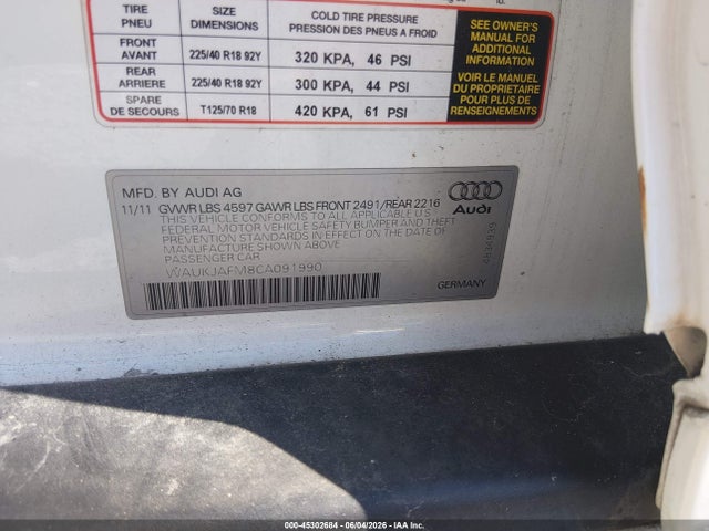 Aukcja sprzedaży 2012 Audi A3 2.0 Tdi Premium, vin: WAUKJAFM8CA091990, numer aukcji: 45302684