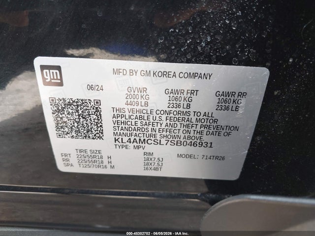 KL4AMCSL7SB046931 Buick Encore Gx Preferred Awd