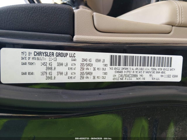 45302733 :رقم المزاد ، 1C4RJFBG4EC339884 vin ، 2014 Jeep Grand Cherokee Limited مزاد بيع