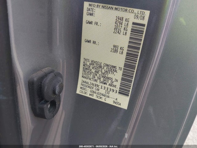 Продаж на аукціоні авто 2009 Nissan Altima 2.5 S, vin: 1N4AL24E89C133393, номер лоту: 45302871