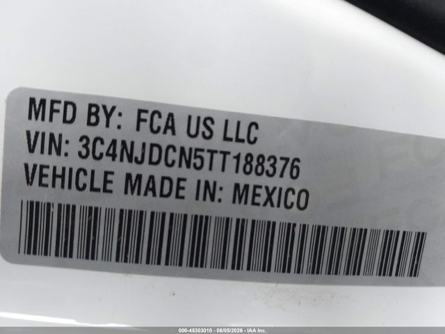 45303010 :رقم المزاد ، 3C4NJDCN5TT188376 vin ، 2026 Jeep Compass Limited Altitude مزاد بيع