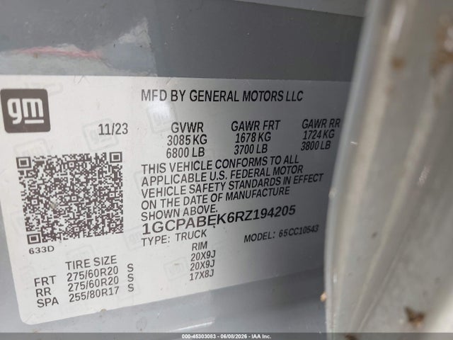 1GCPABEK6RZ194205 Chevrolet Silverado 1500 2wd Short Bed Custom