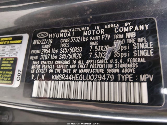 Hyundai Palisade Sel 2020 KM8R44HE6LU029479 Image 9
