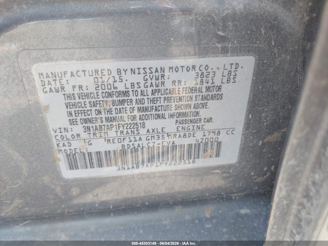 Nissan SENTRA S 2015 3N1AB7AP1FY222518 Image 9