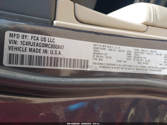 Jeep Grand Cherokee Laredo E 4x2 2021 1C4RJEAG0MC800847 Image 9