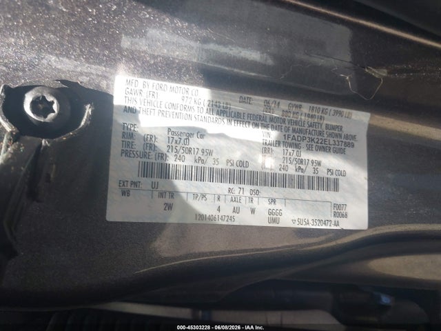 Ford FOCUS SE 2014 1FADP3K22EL337889 Image 9