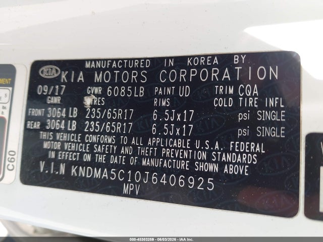 KIA Sedona L 2018 KNDMA5C10J6406925 Image 9