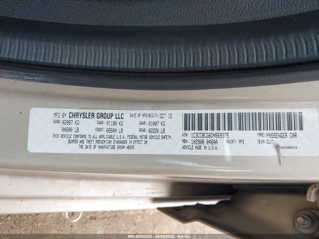 Aukcja sprzedaży 2013 Chrysler 200 Limited, vin: 1C3CCBCG6DN569375, numer aukcji: 45303320