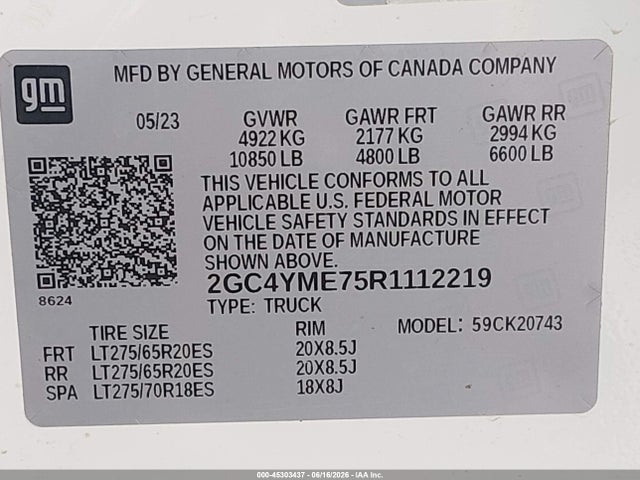 Продажа на аукционе авто 2024 Chevrolet Silverado 2500hd 4wd  Standard Bed Custom, vin: 2GC4YME75R1112219, номер лота: 45303437