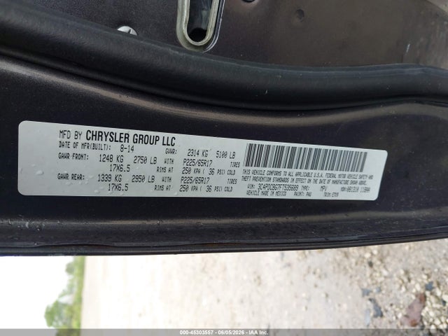 Продажа на аукционе авто 2015 Dodge Journey Sxt, vin: 3C4PDCBG7FT535689, номер лота: 45303557