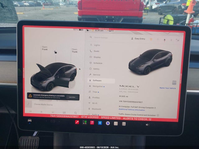 Продажа на аукционе авто 2022 Tesla Model Y Long Range Dual Motor All-wheel Drive, vin: 7SAYGDEE6NA021907, номер лота: 45303583