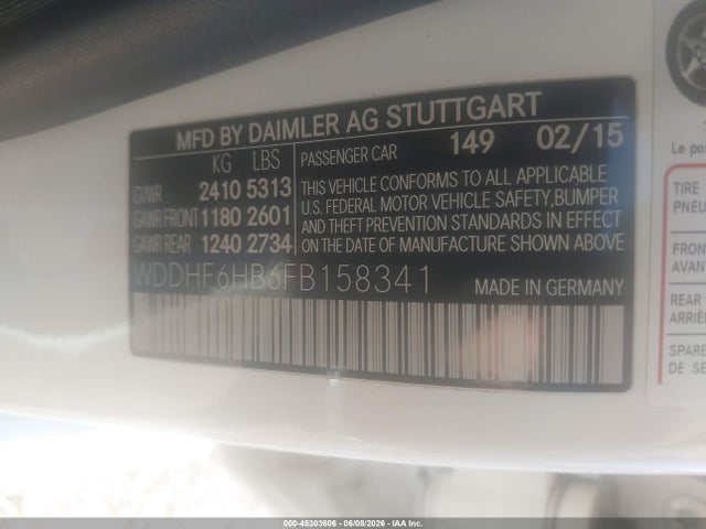 Продажа на аукционе авто 2015 Mercedes-benz E 400 4matic, vin: WDDHF6HB6FB158341, номер лота: 45303606