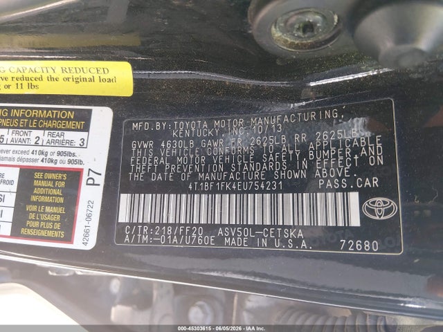4T1BF1FK4EU754231 Toyota CAMRY SE